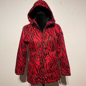 Red zebra printed ♥️ ski jacket M